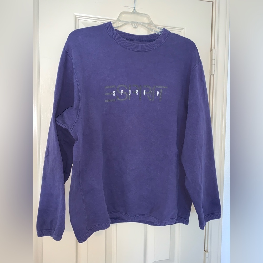 VINTAGE 80S ESPRIT SPORT NAVY BLUE SWEATSHIRT SMALL JEANS COLLEGE